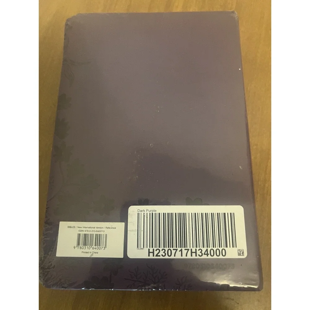 New Sealed Holy Bible New International Version Reference Dark Purple Floral